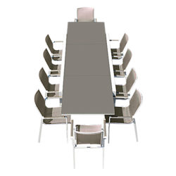 Westminster Madison Rectangular 8-10 Seater Extending Table Garden Dining Set White Stone